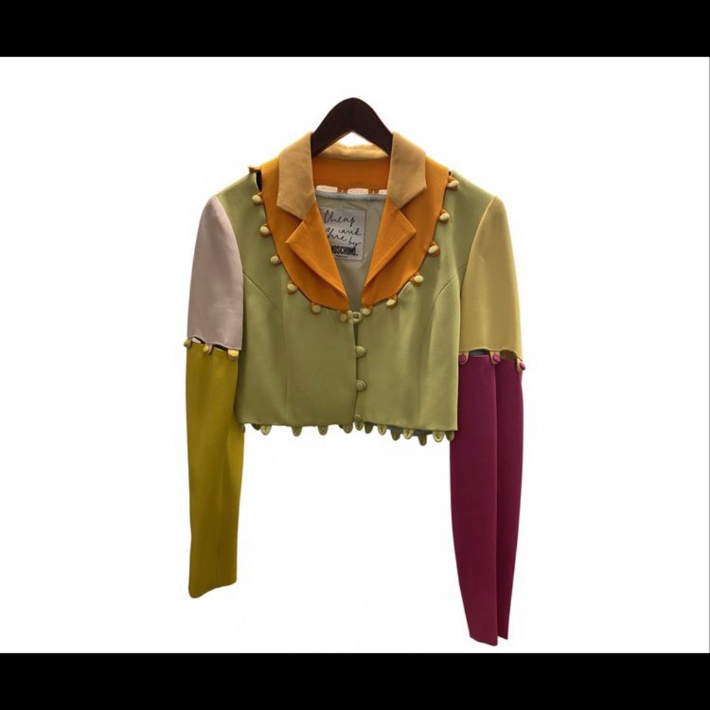 Moschino Cropped Synthetic Multicolor Jacket
